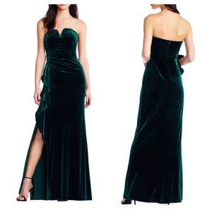 Aidan Mattox Velvet Green Gown